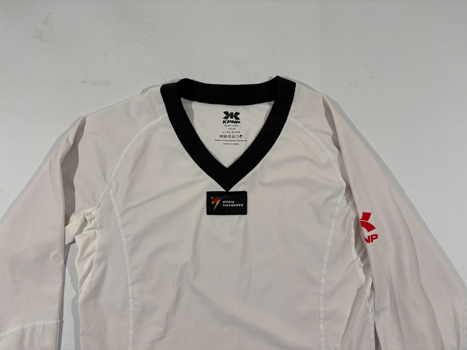 KPNP BLACK LABEL World Taekwondo Federation Official FPO White Uniform Sz 170 M