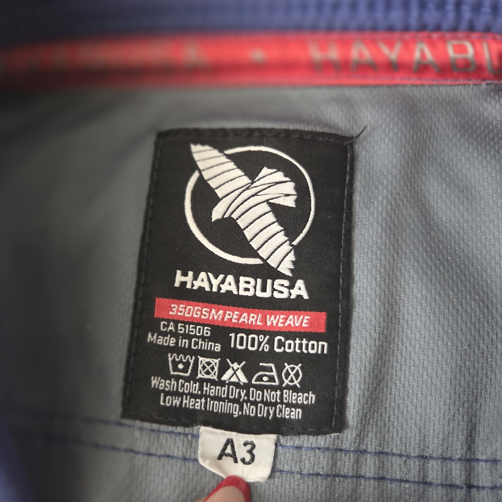 Hayabusa Jiu Jitsu Gi Jacket Kimono Top Adult A3 Blue 350GSM Pearl Weave Cotton