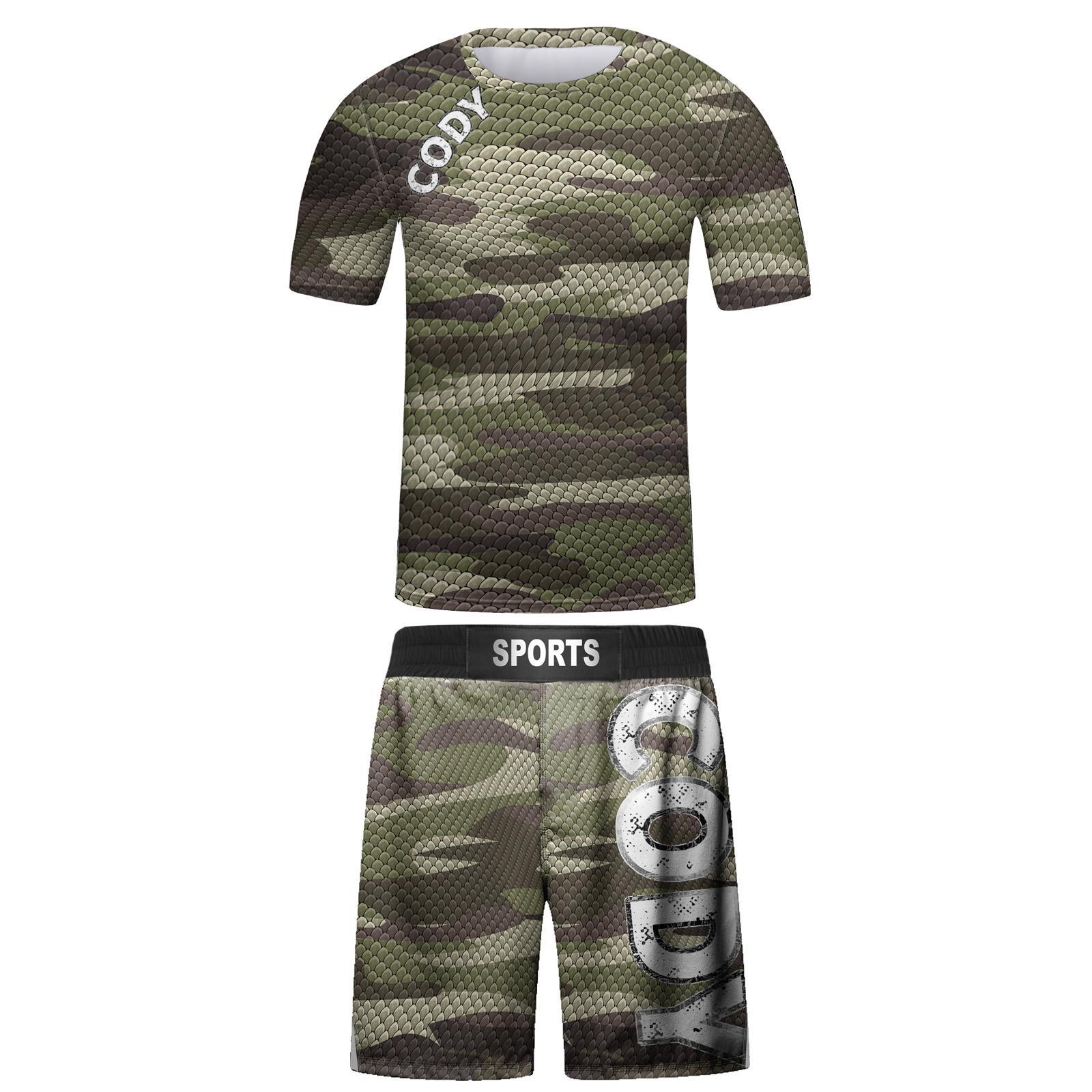 USA SHIP Kids Brazilian Jiu Jitsu BJJ MMA Rashguard Shorts Spats Uniform Camo