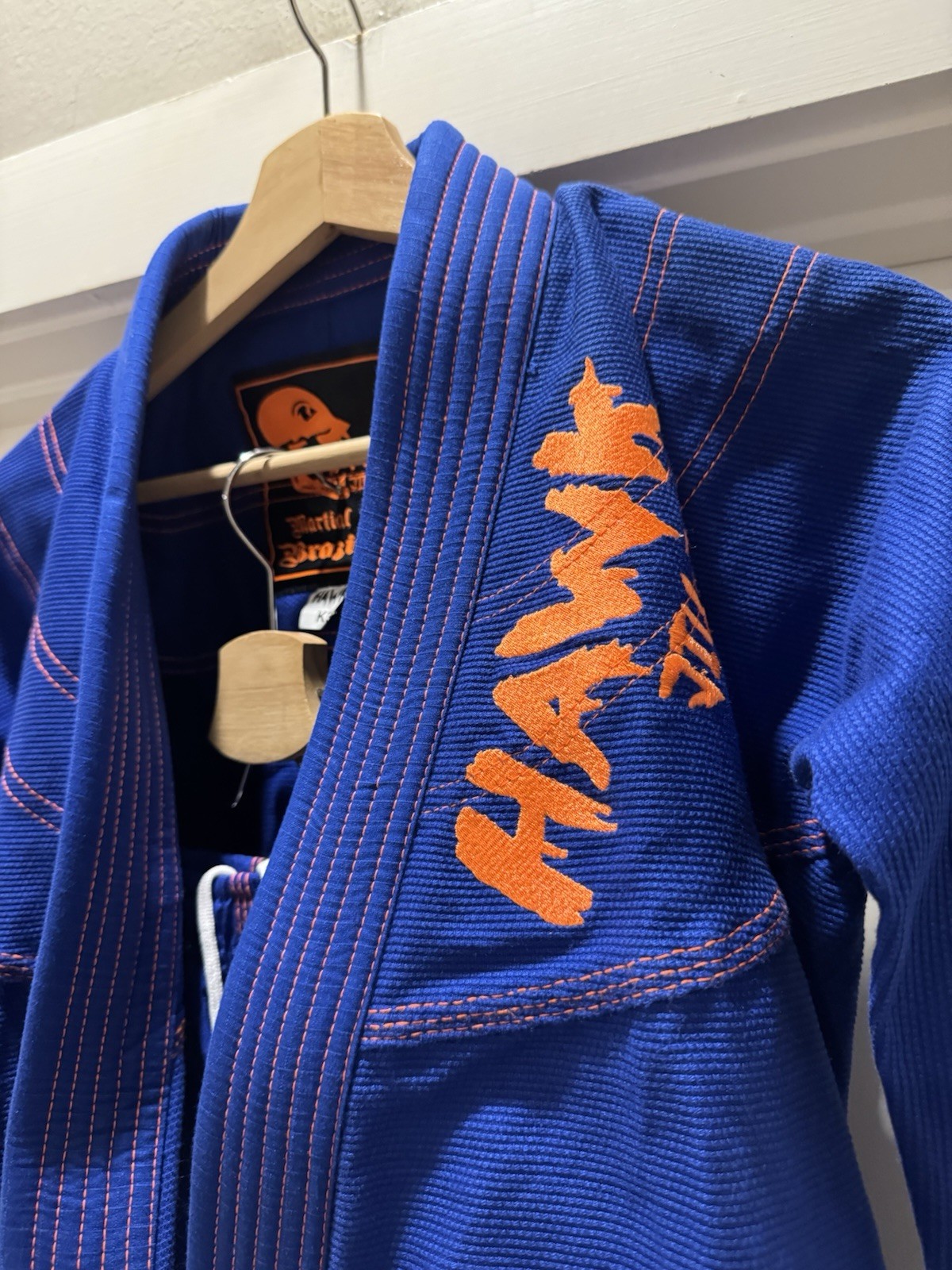 Hawk Jiu Jitsu Kids Lightweight Gi K3 Blue Orange Stitch
