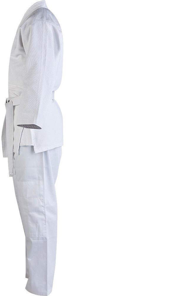 Judo Uniform Single Weave 550GM MMA Aikido Muay Thai Taekwond w/white Belt