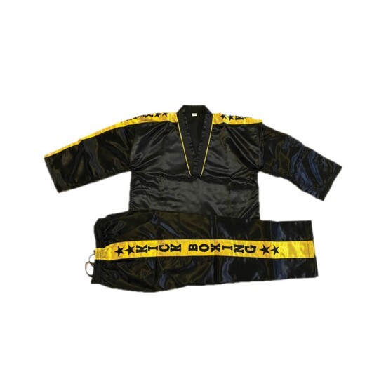 Black Kick Boxing Uniform Black & Yellow Noorheights Durable Uniform Large New