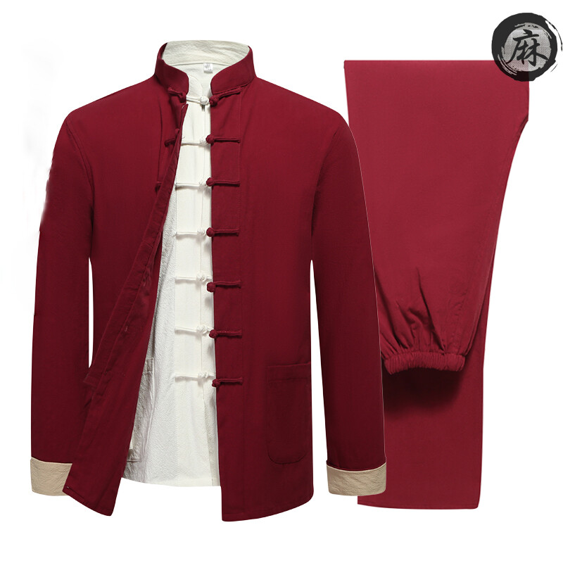 3pcs/set cotton&linen tang suit kung fu tai chi clothing martial arts uniforms