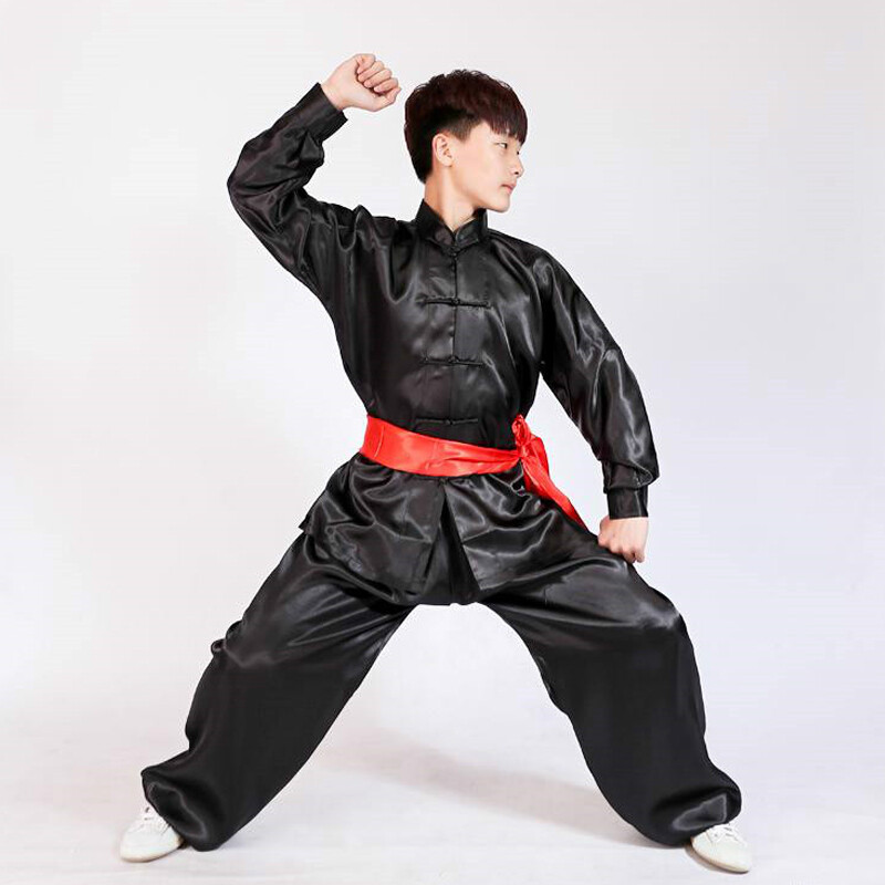 Silk Chinese Kung Fu Tai Chi Uniform Martial Arts Changquan Suit Outfit 7 Colors