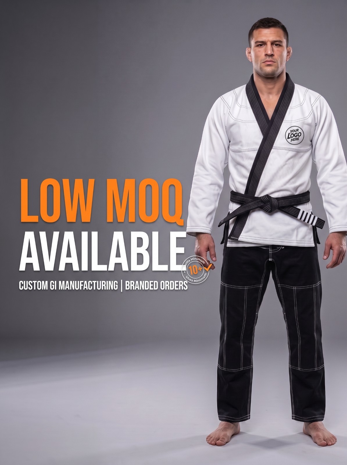 Competition White BJJ Gi | Custom Inner Artwork | 450 GSM Pearl Weave | 10 oz Pa