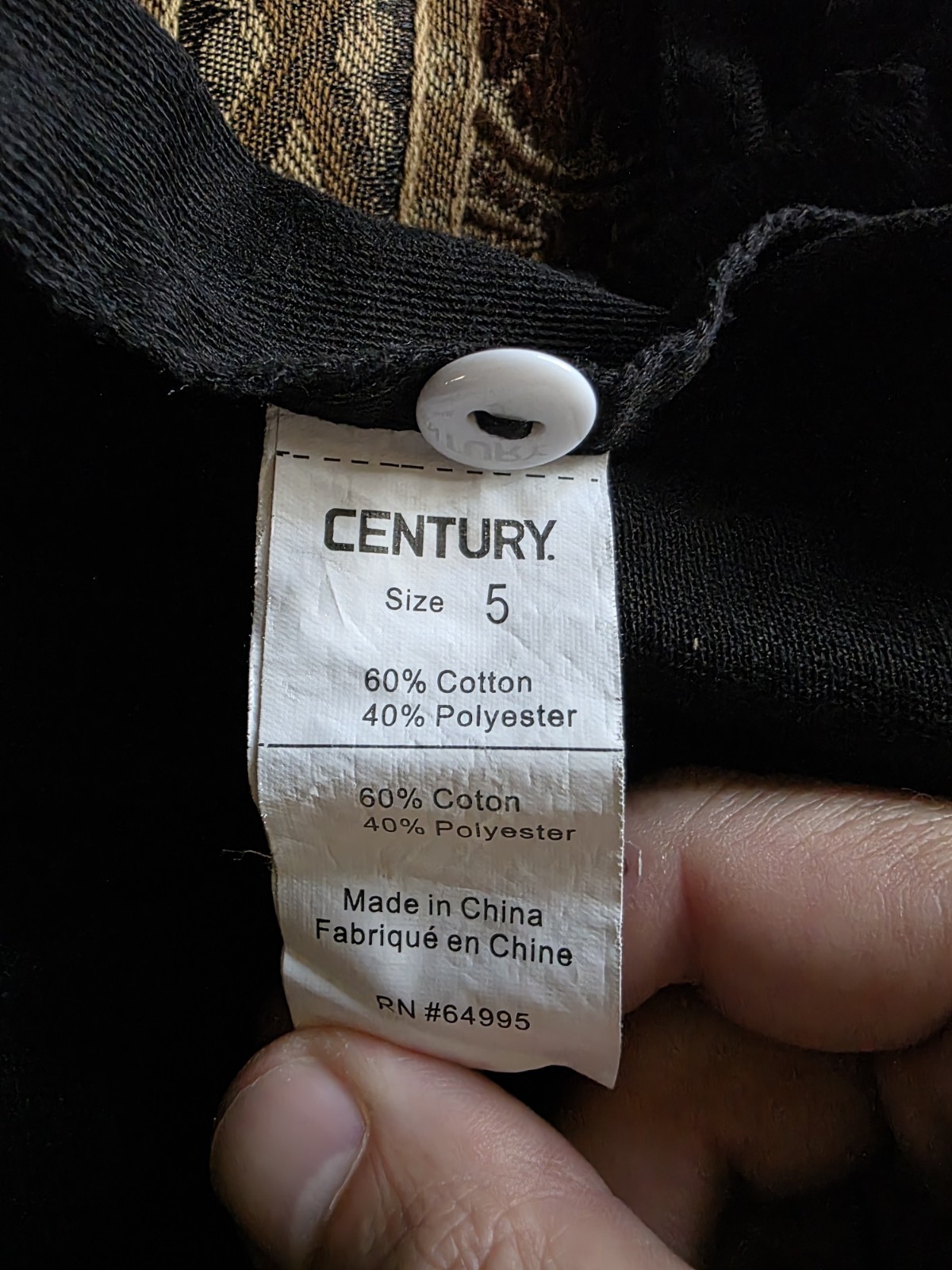 Century Martial Arts Uniform. Medium Weight. Black. Size 5. Belt Not Included