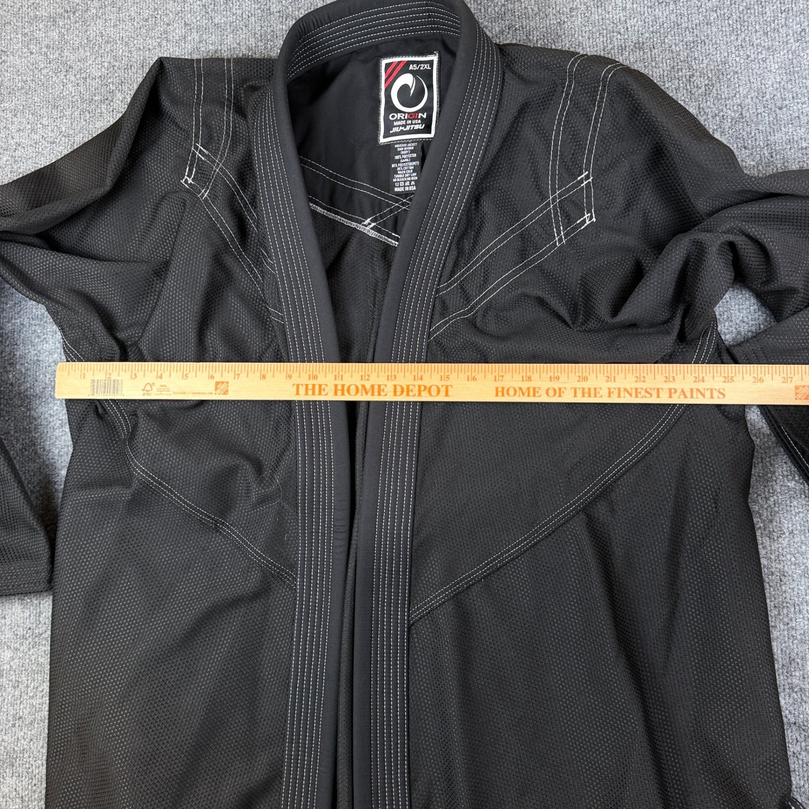 Origin Maine Jiu Jitsu Woven Gi Jacket Pants Set Black Mens A5 2XL USA Made BJJ