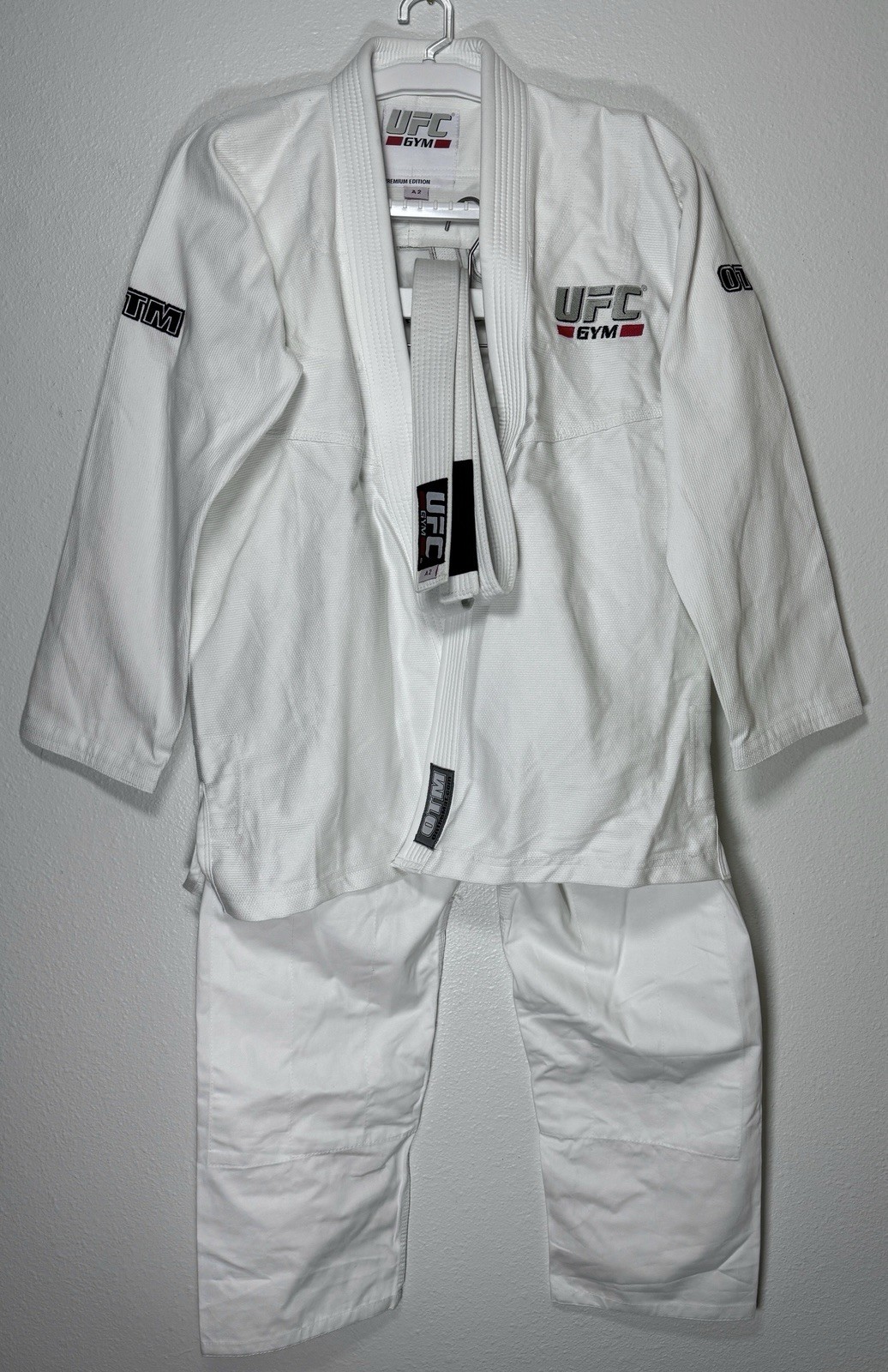 OTM UFC Gym Kimono Martial Arts Top & Bottom Pants & Belt A2 White
