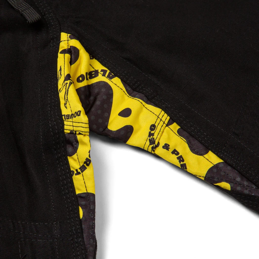 Albino and Preto A&P x DOUBLE GOOSE KIMONO Black BJJ Gi JIU JITSU Kimono 450 GSM