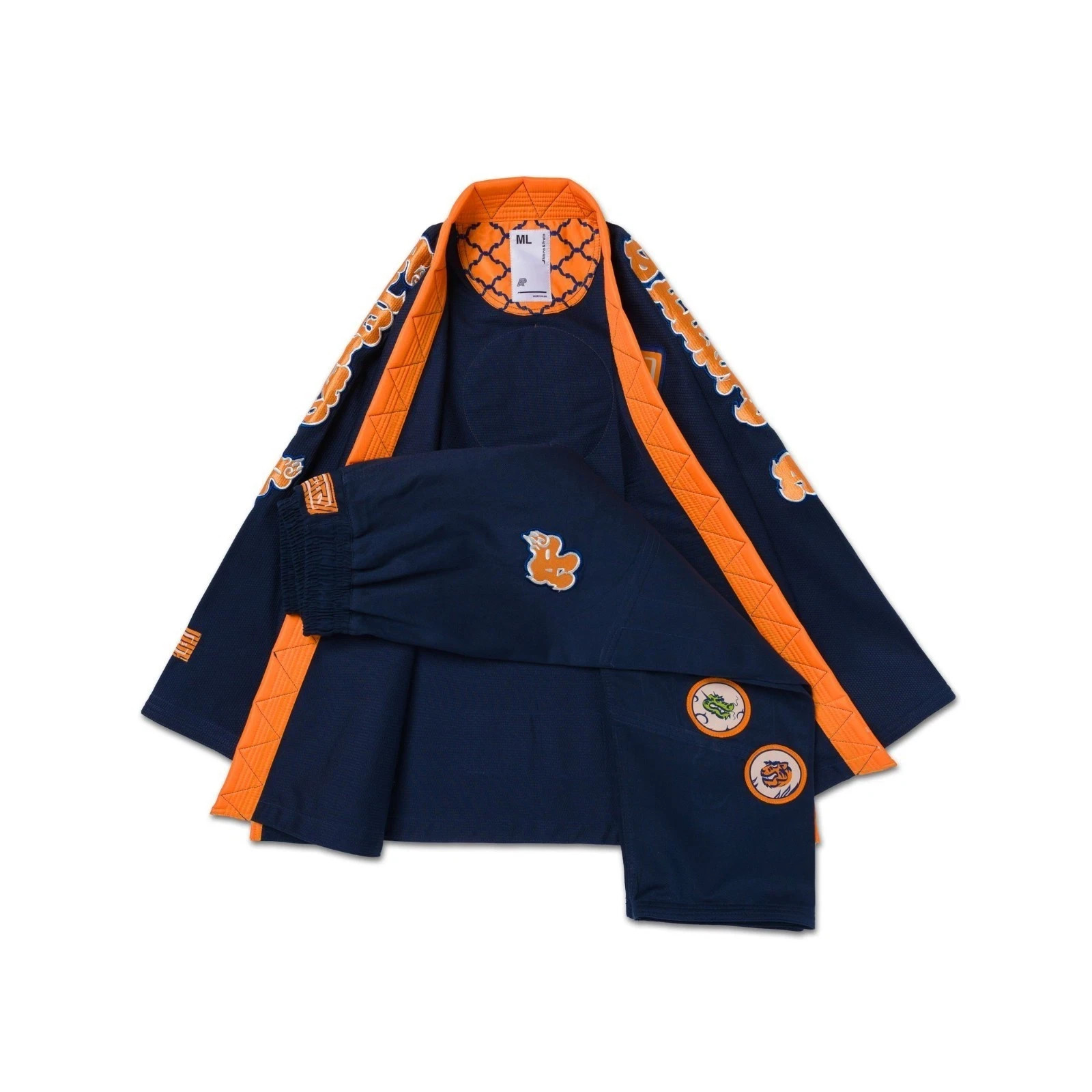 Albino and Preto Batch A&P x NESM Navy Blue BJJ Gi jiu-jitsu Kimono With Bags