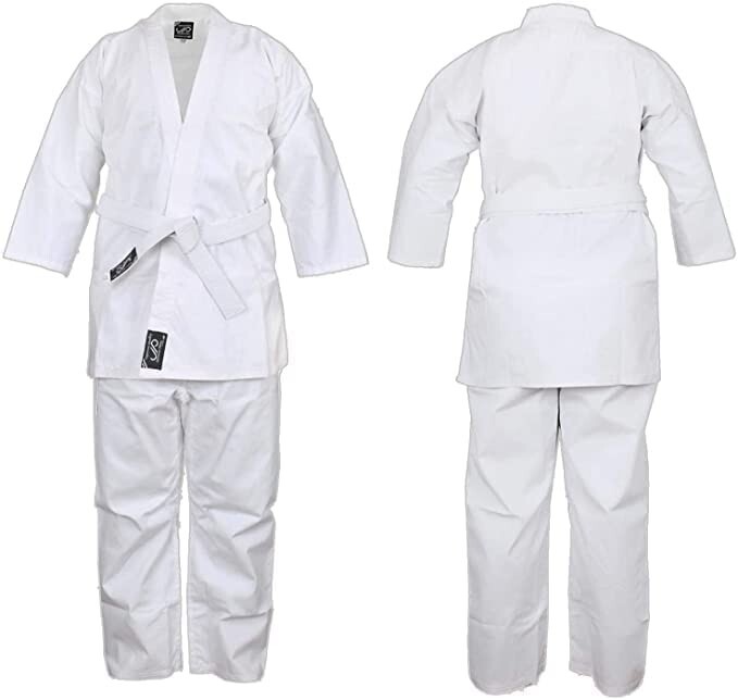 JP Advance Choice White Karate Uniform Lightweight White Belt included 7/200