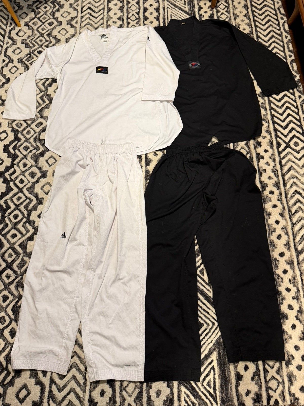 Adidas Taekwondo Uniform ClimaCool + Black No Name Uniform Approved sz 6 200 cm