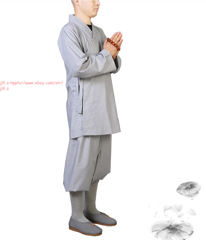 Women Men Buddhist Robes Shaolin Monk Kung fu Suit Cotton Meditation Uniforms