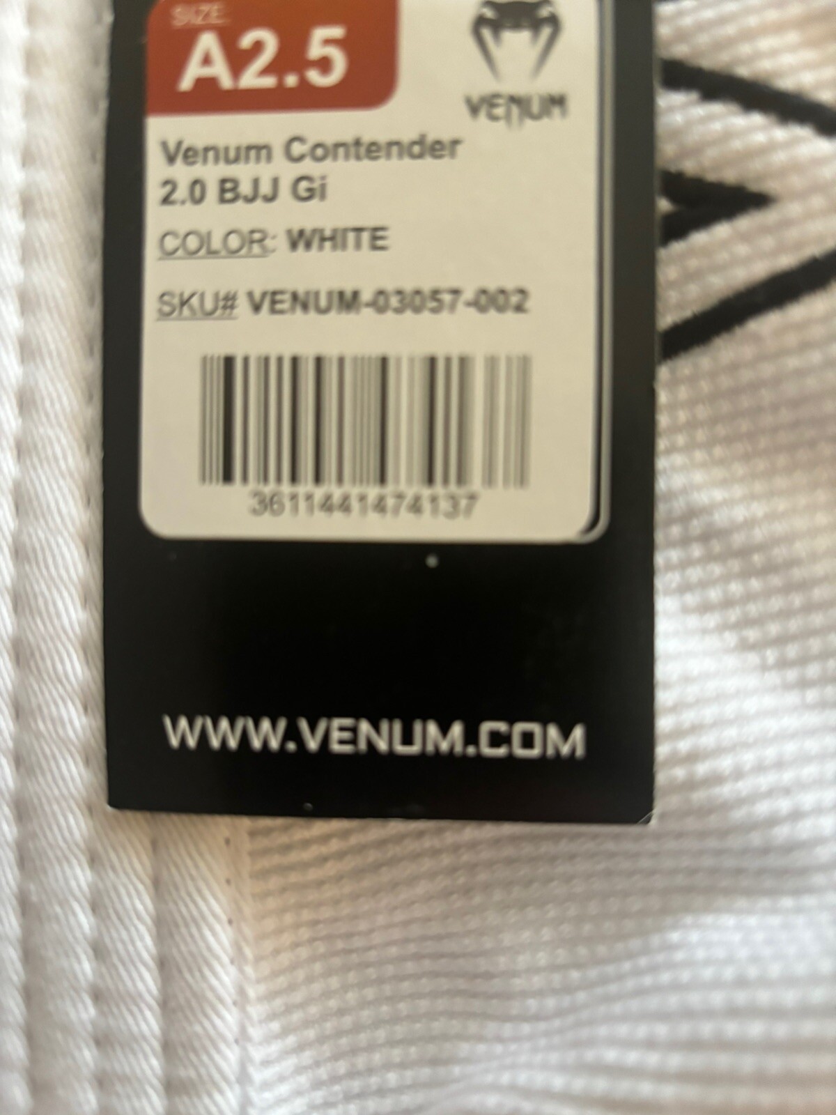 Venum Contender 2.0 Brazilian Jiu-Jitsu Gi White Top & Bottom Set A2.5 NEW